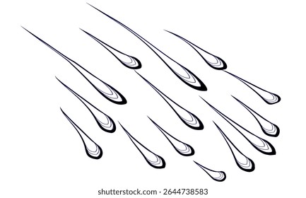 Stylish abstract background featuring a dynamic pattern of falling lines and elegant swirls ideal for design projects.