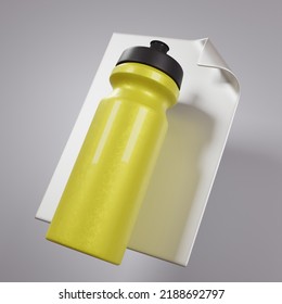 Stylish Favicon For A Sports Nutrition Store. Drinking Bottle For Water. Sports Equipment. 3d Rendering.