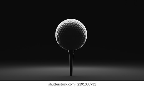 Stylish golf ball on tee on dark background, 3d rendering - Powered by Shutterstock