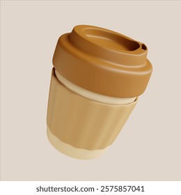 A stylish hot beverage cup featuring a secure lid, ideal for enjoying coffee or tea while commuting.
