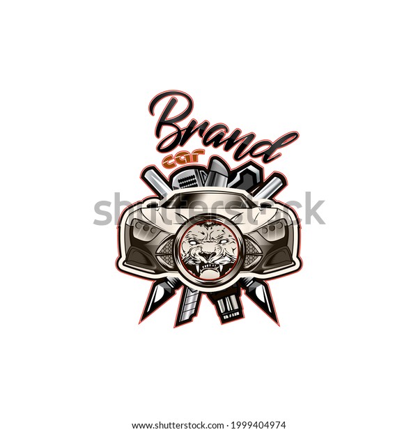 stylish logo with the car\
brand name