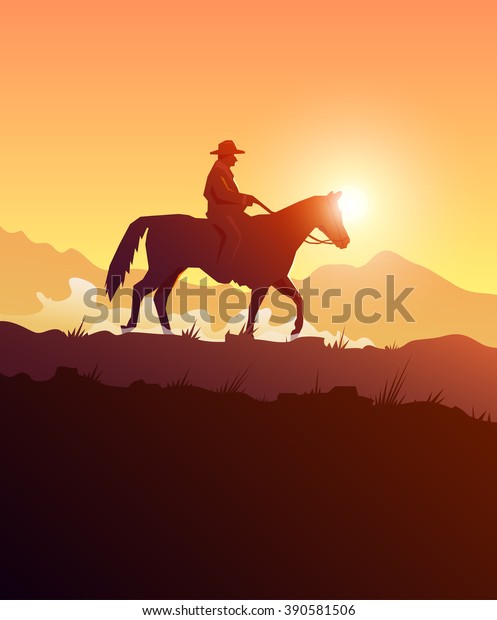 Stylish Poster Wild West Colonization America Stock Illustration ...