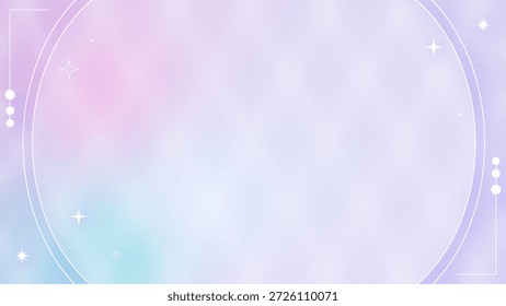 A stylish purple gradient background featuring sparkling stars and planets within a circular frame. Perfect for elegant cosmic themed visuals.