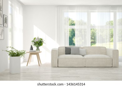 Scandinavian Interior Living Room Concept Light Stock Illustration ...