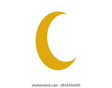 Stylish vector crescent moon icon for night, sleep, and celestial projects.