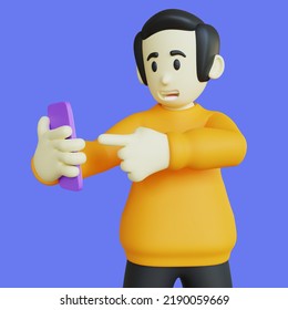 Stylized 3d Character Using Mobile Phone Stock Illustration 2190059669 ...