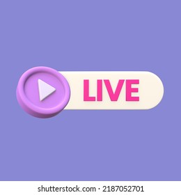 Stylized 3D Live Streaming Icon