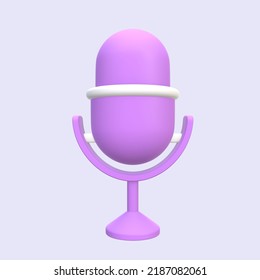 Stylized 3D Podcast Mic Illustration