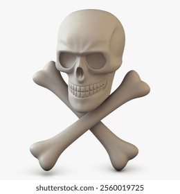 Stylized 3D render of pirate skull with crossbones, unique illustration - Powered by Shutterstock