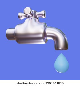 Stylized 3D Tap Water Illustration