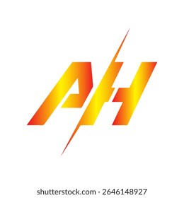 A stylized AH monogram featuring sharp, angular lines and a vibrant gradient from red to yellow, evoking a sense of energy and speed.