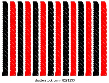 Stylized Black And Red Licorice Twists