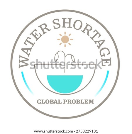 Stylized circular logo representing water shortage and global problem
