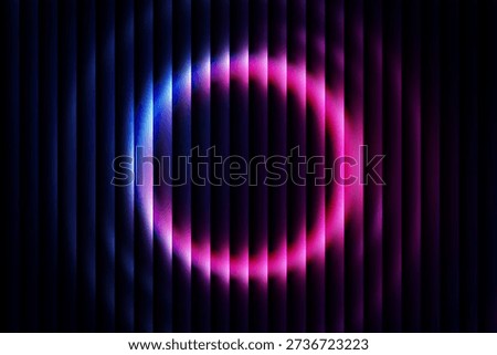 A stylized digital representation of the number zero, featuring a pink and blue neon glow composed of vertical segments against a black background.