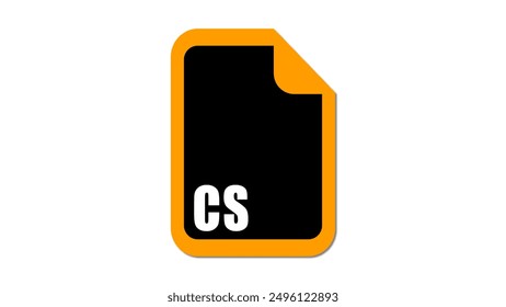 A stylized document icon featuring a black page with a curved corner and an orange border. The letters 'CS' are prominently displayed in white at the bottom left corner.