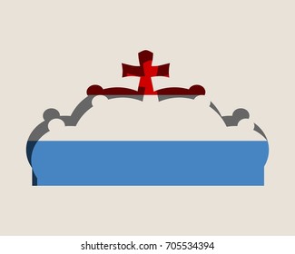Stylized Illustration Of The Imperial State Crown. Flag Of The Luxembourg.