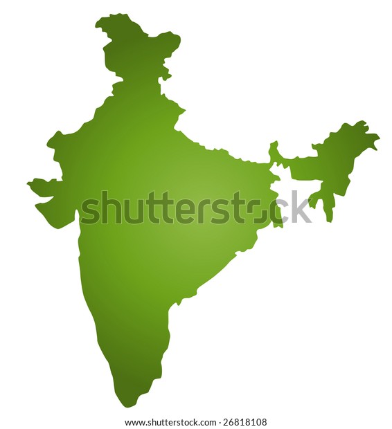 Stylized Map India Green Tone All Stock Illustration 26818108