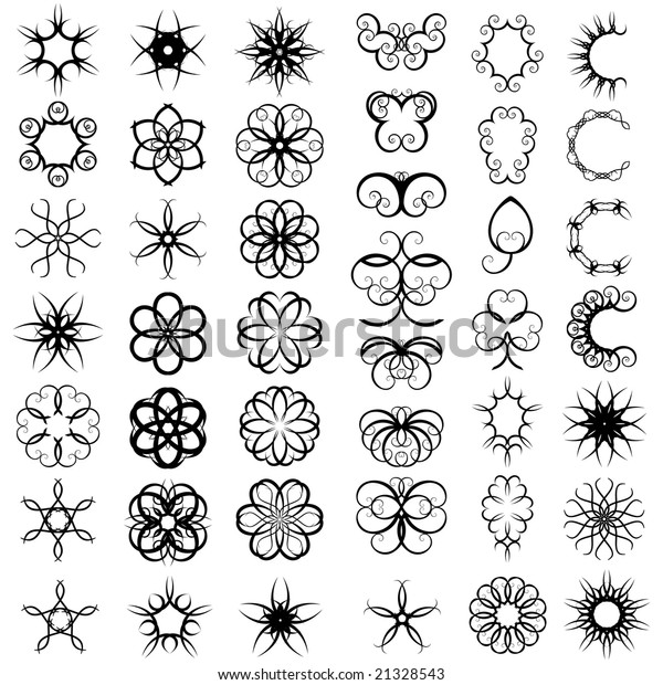 Stylized Nature Icon Collection Vector Version Stock Illustration ...