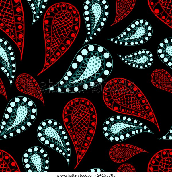 black and red paisley background