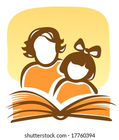 Mother Child Reading Silhouette Images Stock Photos Vectors Shutterstock