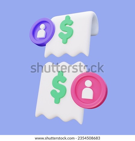 Stylized Split Bill 3D Icon