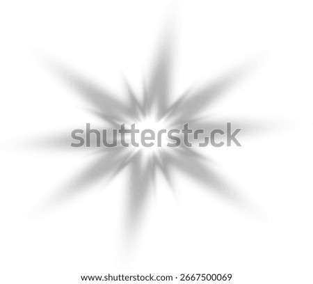 A stylized starburst or explosion effect with radiating light and shadow elements, isolated on a white background.
