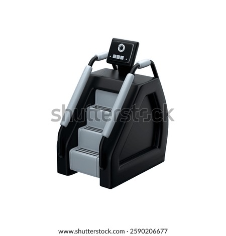 Stylized step climber machine over white background, 3d render 