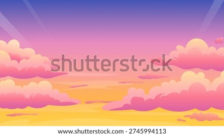 Stylized Sunset Sky with Pink Clouds