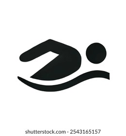 Stylized swimmer icon with a focus on motion and agility. Great for fitness campaigns, swim training, or event posters - Powered by Shutterstock