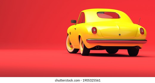 Stylized, Toy Looking Vintage Car. 3d Render.