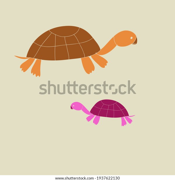Stylized Turtle Side View Hand Drawn Stock Illustration 1937622130 ...