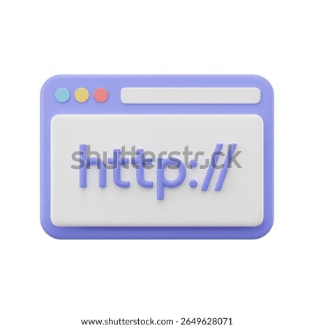 stylized web browser interface with pastel palette, http protocol, rounded edges, clean minimalist design, digital UI, modern aesthetic, internet browsing, vector graphic