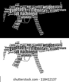 Sub Machinegun Infotext Graphics Words Cloud Stock Illustration ...