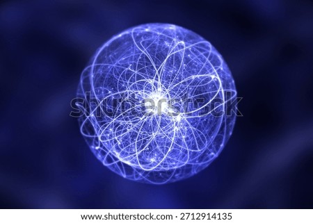 Subatomic chaos, quantum fluctuation, 3D rendering. No-AI