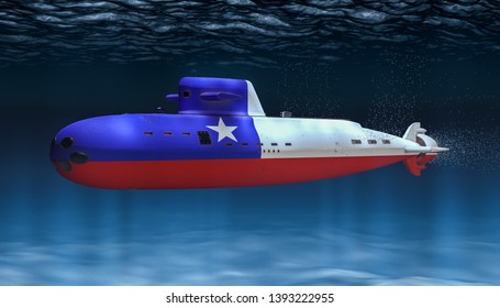 Submarine Of Chilean Navy, Concept. 3D Rendering