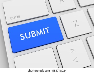 submit keyboard concept  3d illustration