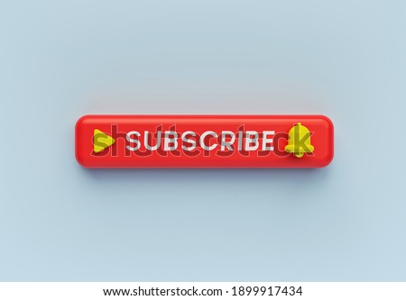 Subscribe, bell button isolated. subscribe to channel, blog. Social media Marketing background. 3d rendering