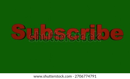 subscribe button 3d in green background 