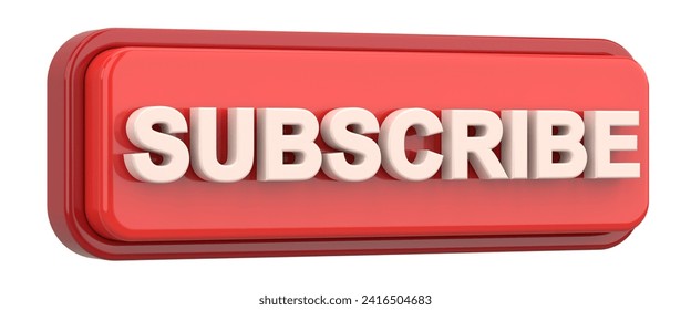Subscribe button. 3D button. 3D illustration.