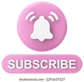 Subscribe button. Subscribe icon. 3D illustration.