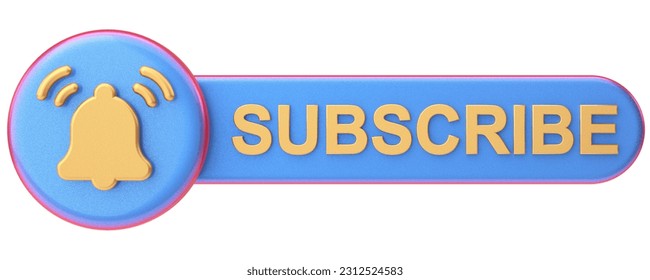 Subscribe button. Subscribe icon. 3D illustration.
