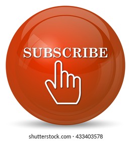 Subscribe icon. Internet button on white background.