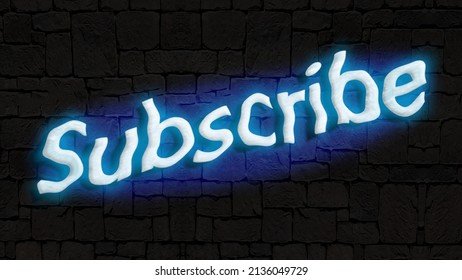 Subscribe Neon Background. 3d Illustration