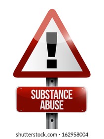 substance abuse warning road sign illustration design over white