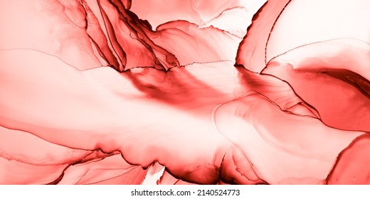 Subtle Alcohol Ink. Pastel Organic Background. Rose Cute Surface. Orange Abstract Canvas. Pink Atmosphere Pattern. Soapy Template. Living Coral Paper. Red Subtle Alcohol Ink.