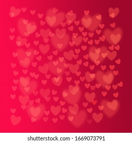 Subtle Blurry Heart Shape On Red Background , Valentine, Wedding , Love Concept