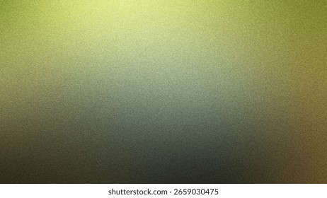 A subtle green and gray gradient background with a grainy texture creates a sophisticated and muted aesthetic