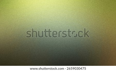 A subtle green and gray gradient background with a grainy texture creates a sophisticated and muted aesthetic