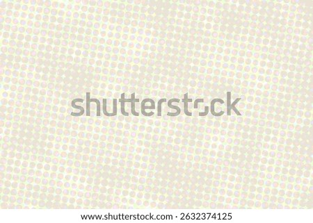 A subtle, pastel halftone pattern featuring a repeating design of iridescent circles.  Perfect as a seamless background, wallpaper, fabric print, or overlay for digital design projects.