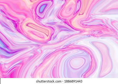 Subtle pink abstract liquid paint textured background with decorative spirals and swirls. Light pattern for modern creative trendy design, marble texture style for illustrations